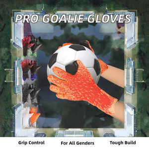 Yüksek kaliteli kauçuk profesyonel kaleci eldivenleri kaymaz kavrama ve futbol eğitimi için cırt cırt kapatma ile Unisex - Product Image 2