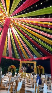 Mái che trang trí nghệ thuật tùy chỉnh, nhiều màu sắc, chất liệu vải voan bay bổng, dùng làm mái che nắng cho quảng trường, đám cưới và trang trí sự kiện. - Product Image 4