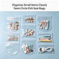 Pochette de rangement transparente en EVA semi-circulaire refermable personnalisée pour chaussures, vêtements et chaussettes