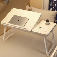 Escritorio Plegable de Madera para Computadora Portátil/Tablet, Mesa de Estudio Pequeña para Dormitorio de Estudiantes