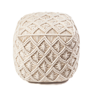 Pouf en macramé en coton biologique fait main au design moderne pour la maison, le bureau et le salon, provenant d'Inde - Product Image 2