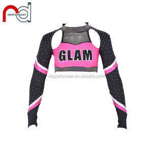 OEMデザインサービスキッズチェアリーダーカスタムチアコスチュームユニフォーム高品質ラインストーン付き - Product Image 5