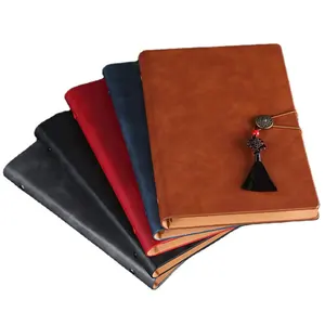 Caderno de folha personalizado de impressão, tamanho completo, capa dura, notebook chinês, nó solto, com logotipo personalizado