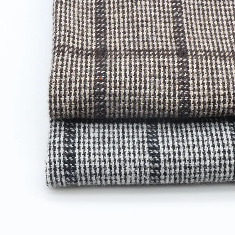 Best Verkopende Maat Plaid Viscose Polyester Gebreide Jacquard Garen Tweed Stof Voor Jurken En Pak