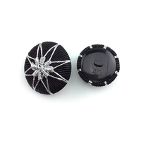 Buatan tangan 20mm kancing plastik tenun benang hitam dan perak dengan Shank DIY kain tertutup untuk pakaian dan aksesoris garmen