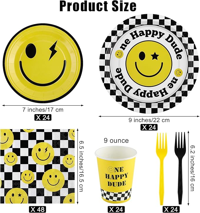 Ensembles de vaisselle de fête One Happy Dude * 50