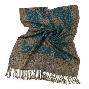 Estilo étnico de alta qualidade Jacquard Paisley estampados lenços leves Pashmina longo cachecol xale envoltório com borlas para as mulheres - Product Image 6
