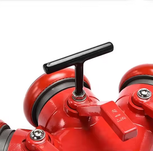 Fabrika Yangın Söndürme Ekipmanları 3 Yollu Hortum Vanaları 65mm Çıkışlı 3 Yollu Çıkışlar Su Bölücü Küresel Vana Demir Yangın Su Bölücü - Product Image 5
