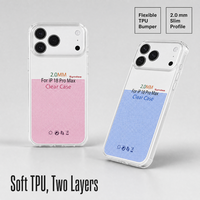 Coque de protection souple transparente 2-en-1 en TPU pour iPhone 17 Pro, avec motif imprimé bicolore, vente en gros