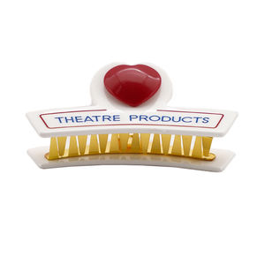 YIYI 10,5 cm 3D Stick Sweet Heart Designer Hair Claw Empalme Grabado Acetato Pinza para el cabello Clip inferior de metal Clip de garra personalizado - Product Image 5