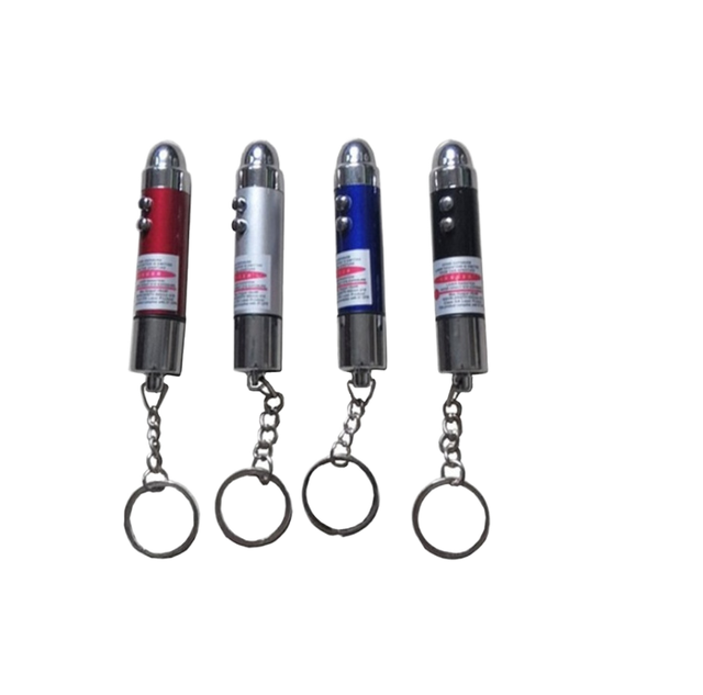 Dual-Light Cat Laser Pointer LED Toy | Plastic Body Built-In Battery Keychain Design | Indoor Play & Training Use
