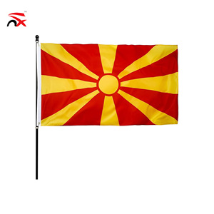 Bandera <span class=keywords><strong>de</strong></span> <span class=keywords><strong>Macedonia</strong></span> del Norte <span class=keywords><strong>de</strong></span> Alta Calidad, Doble Costura, Poliéster, con Ojales, para Uso en Interiores y Exteriores - Product Image 4