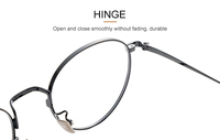 Montures de lunettes optiques ovales en métal avec logo personnalisé, monture intégrale, durables, pour les magasins de lunettes