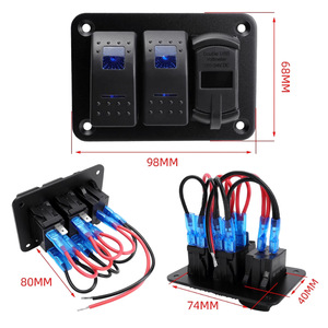 สวิตช์โยกแบบคู่ Yuhe YH-DH3-Q พร้อมช่องเสียบ USB 5 ขา SPST เปิด-ปิด 12V 20A 2 ช่อง สำหรับเรือ - Product Image 3