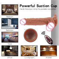 7.87 ''gode chauffant vibrateur gode télescopique sensation de peau réelle ventouse vibrant poussée godes réalistes