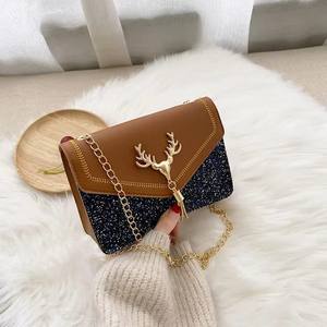 I-0120 Fashion Shoulder Purses for Women <b>Square</b> Ladies Bag Wholesale Sequin Decoration Embroidery Women Bags Chain Shoulder Bag - Product Image 2