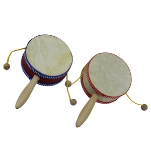 Nhà Máy bán hàng trực tiếp Rattle trống lắc trống tự nhiên bằng gỗ trống lục lạc đồ chơi âm nhạc - Product Image 1