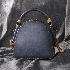 Wholesale Price <strong>Navy</strong> Blue Shoulder India Ladies <strong>Handbag</strong> Tote <strong>Leather</strong> Hand Bag for Women Vintage Totem - Product Image 5