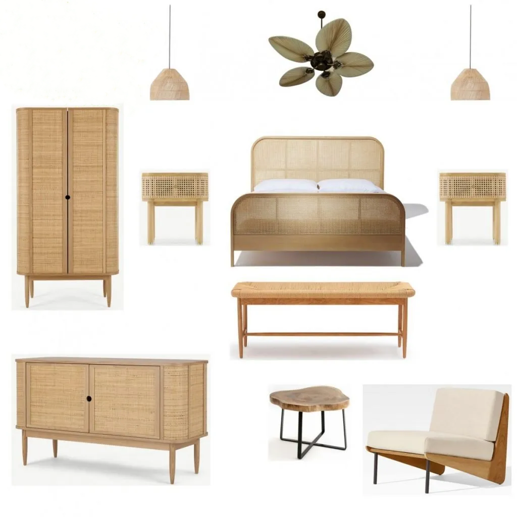 RT103 Экологически чистая натуральная плетеная мебель из тростника из ротанга для домашнего использования, гостиничный проект, наборы мебели для спальни на заказ