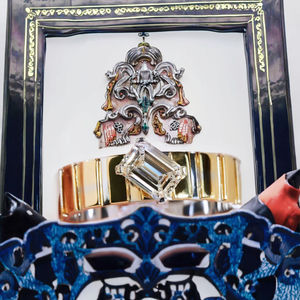 Bague solitaire simple en or 14K et 18K fabriquée à la main 5x7mm DEF White Emerald Cut Lab Grown Moissanite Conçu pour les hommes - Product Image 3