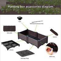 Vente chaude Maison Jardin Intérieur Extérieur Balcon Légumes En Plastique Rectangulaire Surélevé Jardin Lit Planteur Boîte