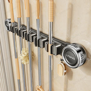 Soporte de pared con ventosa Blue Vine de 18 pulgadas, rectangular, para escobas y fregonas, organizador de almacenamiento para baño - Product Image 2