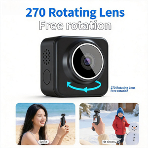 Caméra d'action Goobsafe à objectif rotatif électrique 4K 60FPS EIS, écran tactile IPS 1,3 pouces, 1000mAh, rotation à 270°, grand angle, IP68 - Product Image 3