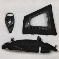 Kit de garnitures intérieures décoratives en fibre de carbone noir brillant 3 pièces pour BMW Série 3 4 3GT F30 F31 F32 F33 F34 F35 F36 F80