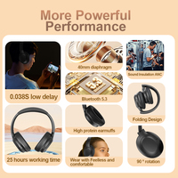 Casque Stéréo Sans Fil Pliable Starsky JL ANC avec Réduction de Bruit de 20 dB pour 5.3, Écouteurs à Crochet d'Oreille, Indicateur de Batterie LED 25