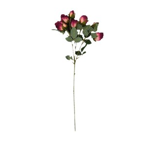 <b>Artificial</b> Rose <b>Bouquet</b> 7 Heads Off White Wine Red Autumn Pink Retro Orange High Fidelity Long Lasting Wedding Home Decoration - Product Image 5
