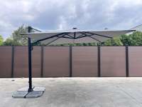 Grand parasol carré de 3m pour meubles de jardin en porte-à-faux Parasol de terrasse bon marché avec frange pour hôtel et extérieur