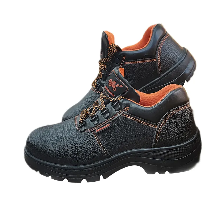 安全なつま先鋼つま先牛革産業安全靴メンズ建設保護セキュリティ安全作業靴