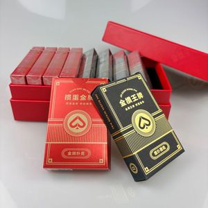 Jeu de <span class=keywords><strong>cartes</strong></span> de poker de luxe rouge et noir personnalisé en usine, lisse et facile à mélanger, pour casino et table de jeu - Product Image 5