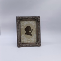 Cadre photo vintage en résine argentée avec motif de rose en relief, 10x15 cm, style baroque européen, cadre photo orné