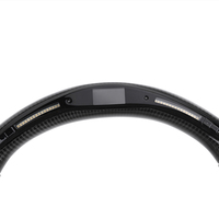 Volant à LED en fibre de carbone en cuir demi-perforé pour Toyota Hilux Revo Fortuner 2015-2022 Land Cruiser LC200 LC300