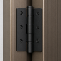 Porte principale contemporaine en acier champagne à double battant avec poignées à empreinte digitale pour showroom design