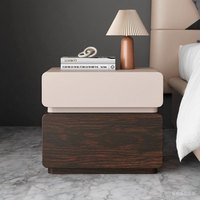Table de chevet minimaliste nordique bicolore en bois avec tiroirs, meuble d'appoint pour salon et maison