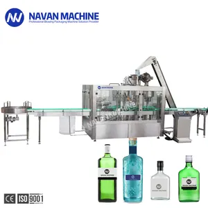 Full Automatic Liquid Alcohol Liquor Gin Vodka Wine Glass Bottle Gin Drink Filling Machine