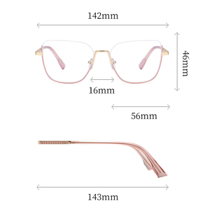 Gafas de Moda 2025, Gafas de Metal con Logotipo Personalizado de Lujo, Montura Óptica Semimontura, Gafas con Bloqueo de Luz Azul, Monturas Ópticas - Product Image 5