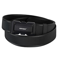 Ceinture tactique Krydex, profil fin, boucle extensible en nylon, ceinture de travail avec boucle à dégagement rapide, pour le travail, EDC, extérieur, jeans, chino
