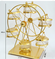 Support à épices créatif en forme de grande roue, ensemble de pots à condiments rotatifs, présentoir à assaisonnements en métal doré pour la décoration de table de buffet d'hôtel