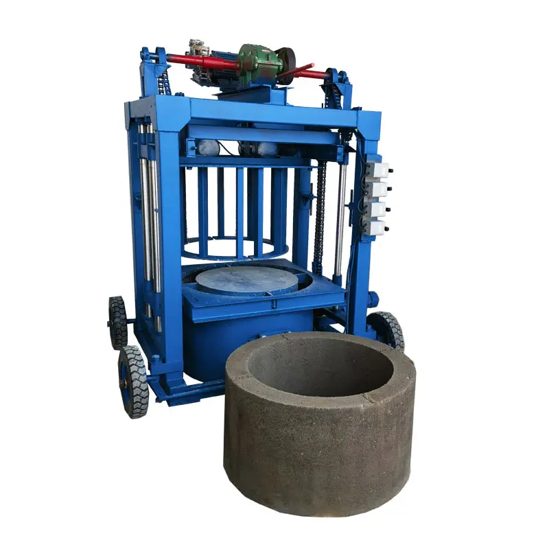 Máquina semiautomática para hacer bloques de pozos, maquinaria de fabricación de ladrillos de hormigón de cemento pequeña personalizada