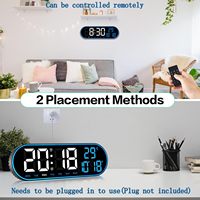 Reloj de pared Digital LED grande montado en la pared con temperatura, fecha, semana, pantalla, alarmas, reloj, temporizador, cuenta regresiva