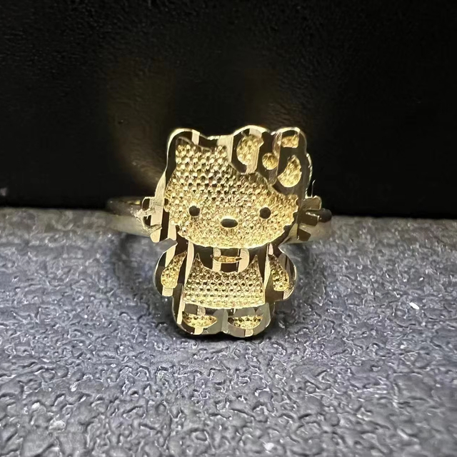Custom Stainless Steel Fashion Custom Cute Gold Plated Personalized Ring Trendy  Cartoon Character Women Jewelry
