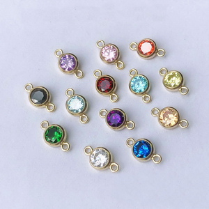 14K Vàng Đầy Đồ Trang Sức Quyến Rũ Kết Nối Mặt Dây Chuyền 3Mm 4Mm 6Mm 12 Birthstone May Mắn Quyến Rũ Cho Làm Đồ Trang Sức - Product Image 3