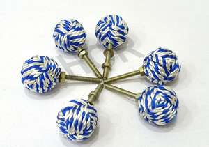 Boutons de porte antiques en corde de Jute nautique, ensemble de 12 poignées de tiroir, boutons de bateau, boutons de tiroir fantaisie - Product Image 5