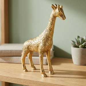 Figura de Jirafa de Aluminio Dorado, Escultura Animal Hecha a Mano, Decoración de Mesa A-16740-GOLD - Product Image 2