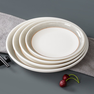 Xiangyuanmei round restaurant and hotel special <b>melamine</b> <b>plate</b> imitation porcelain <b>plate</b> plastic round <b>plate</b> commercial <b>plate</b> - Product Image 3