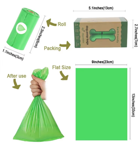 Portatile biodegradabile per lo smaltimento dei rifiuti di animali domestici sacchetti eco-friendly Epi poliestere plastica per <span class=keywords><strong>cacca</strong></span> di cane e gatto - Product Image 4