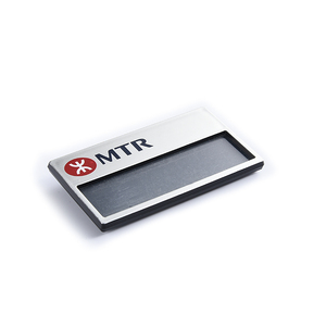 Customized Logo Portable Stainless Steel Black Rectangle Nameplate Office Name <b>Badge</b> - Product Image 5